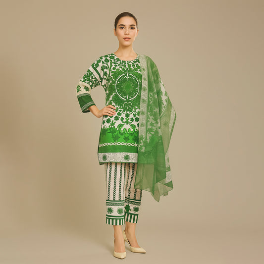 White & Green floral set 3