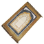 Golden Islamic arch prayer mat 70x110cm with fringes
