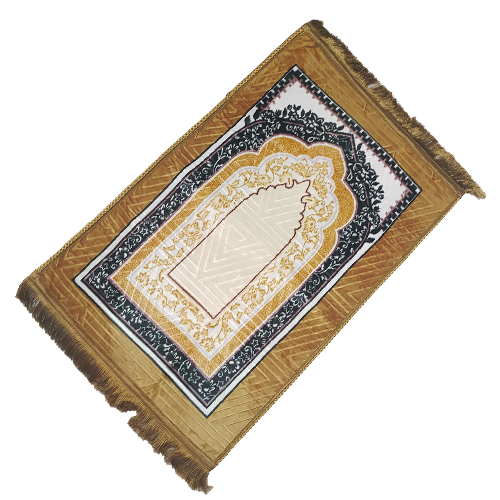 Gelafe Kaaba Prayer Mat Golden and Black
