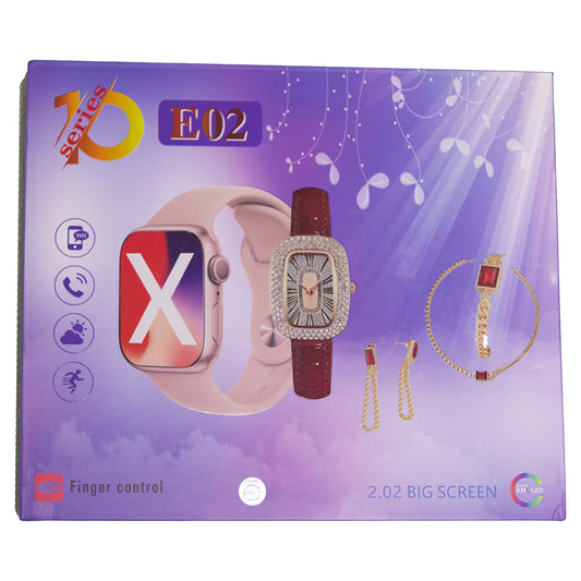 Stylish Pink Smart Watch for Girls – E02