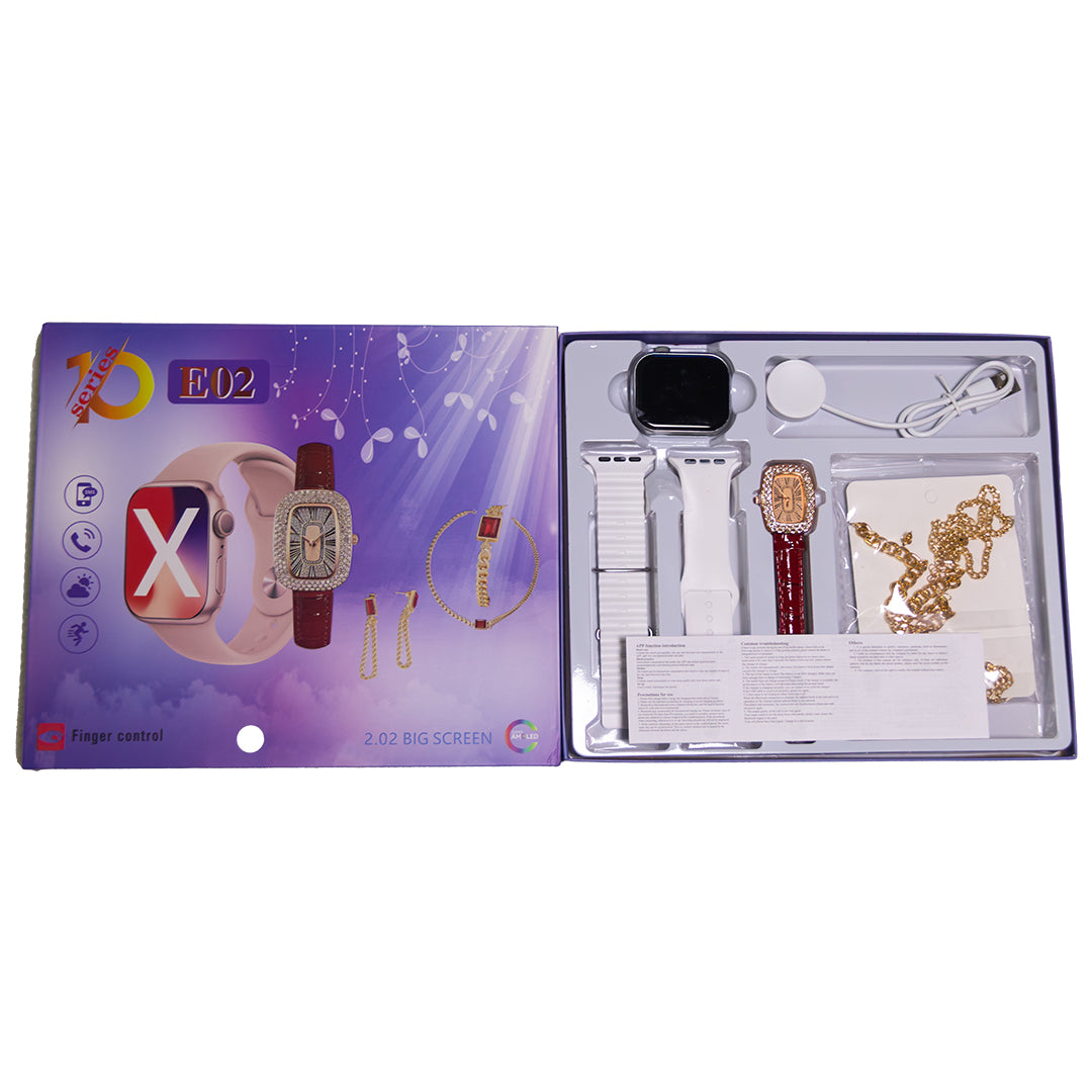 Stylish Pink Smart Watch for Girls – E02