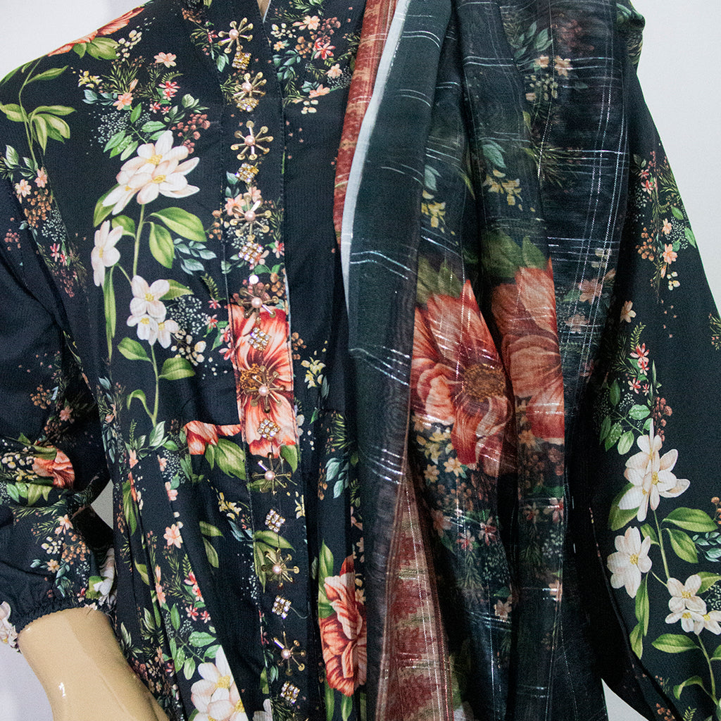 Black floral design-1