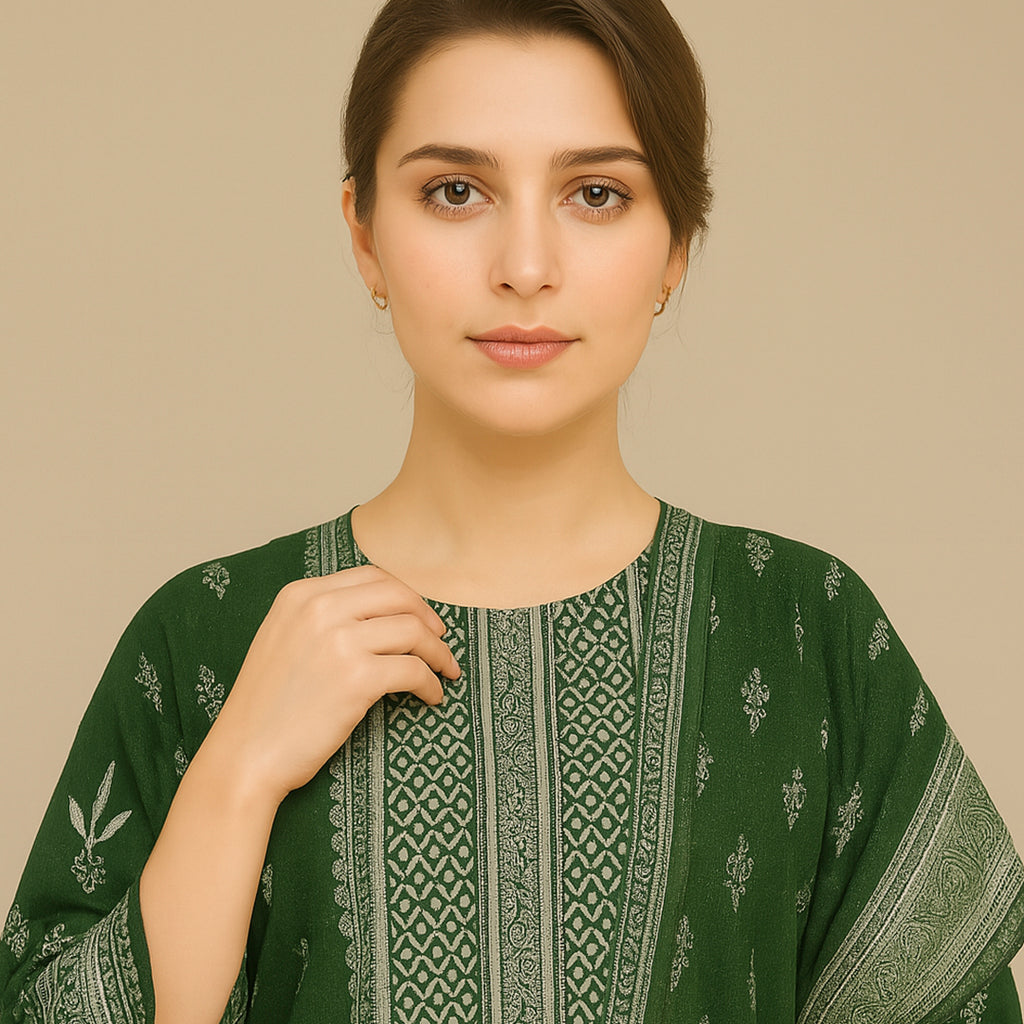 White & Green floral set 4