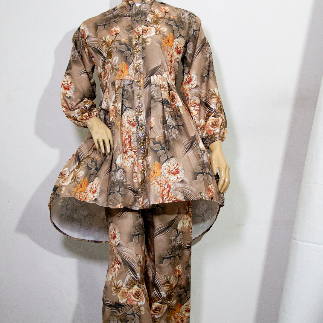 Brown floral design-5