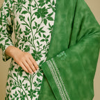 White & Green floral set 7