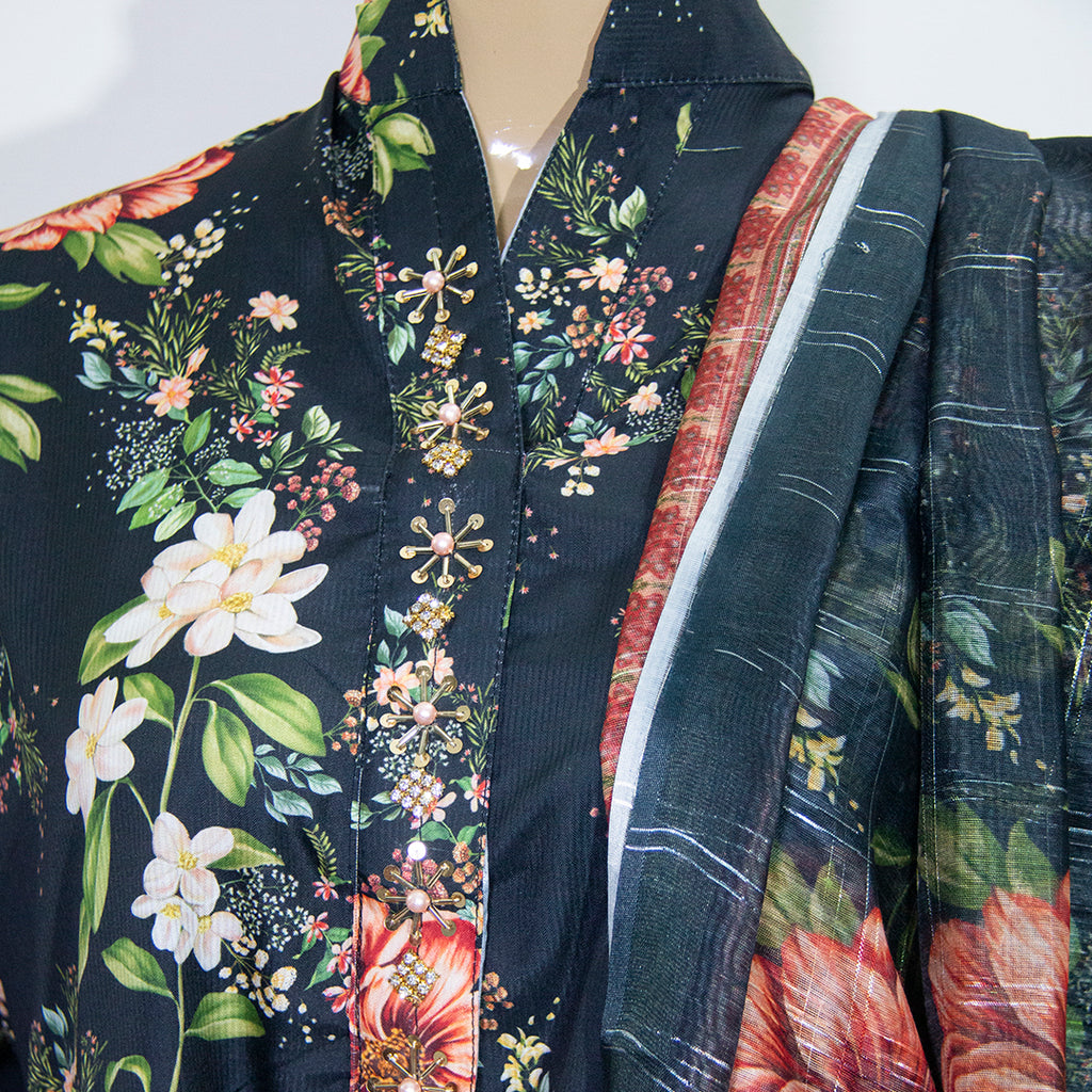 Black floral design-1