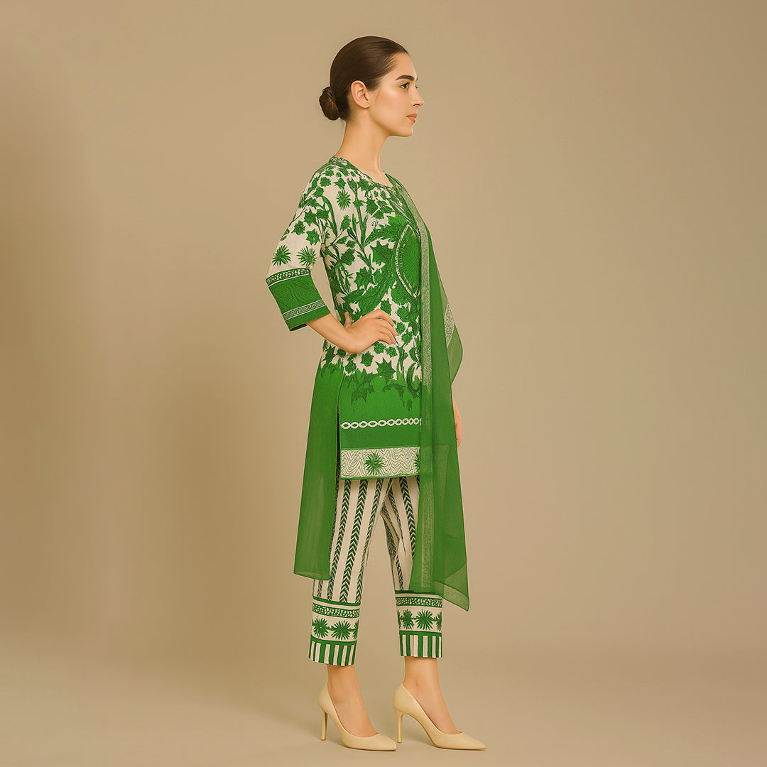 White & Green floral set 3