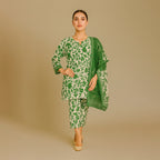 White & Green floral set 7