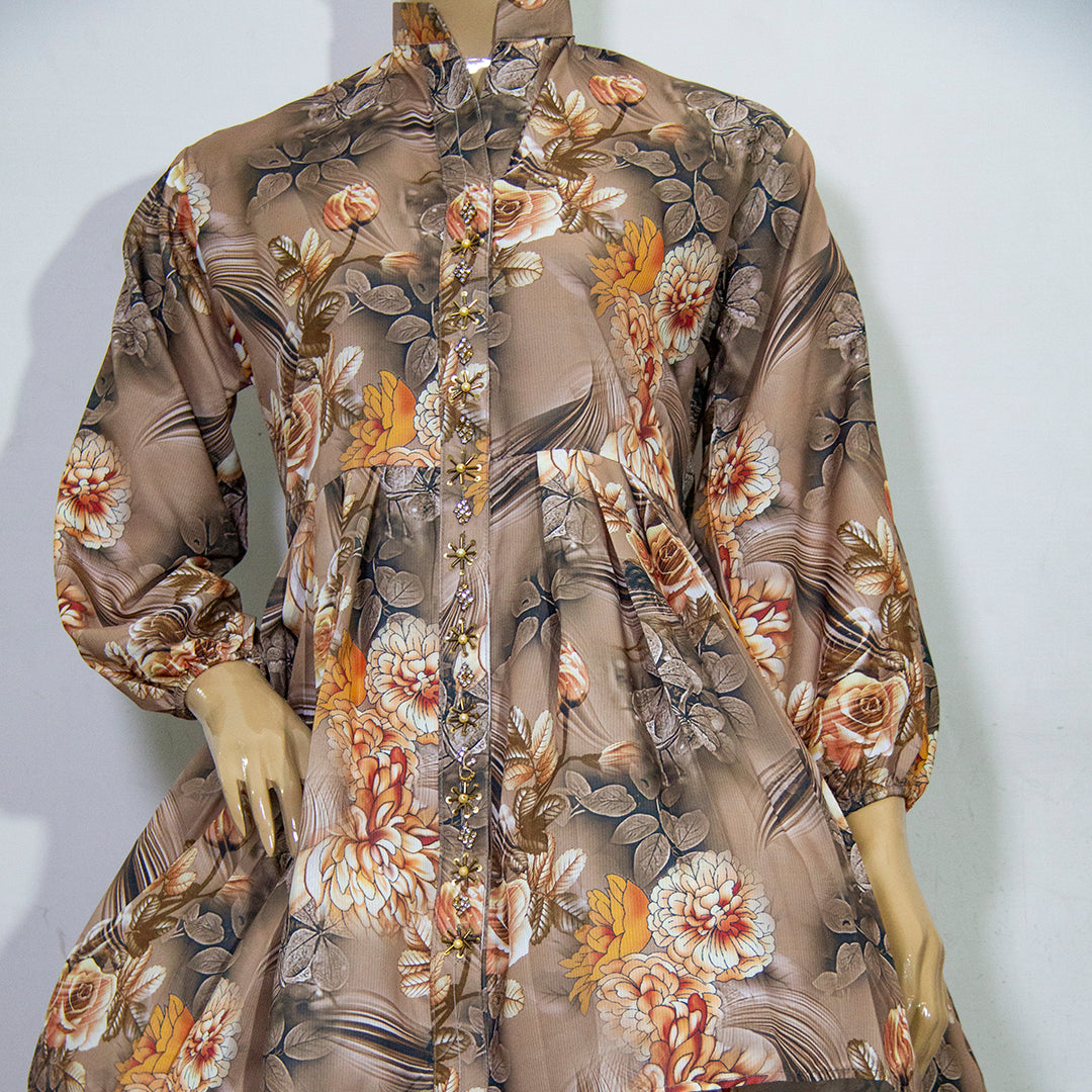 Brown floral design-5