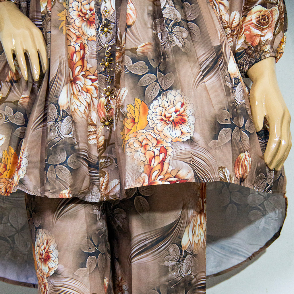 Brown floral design-5