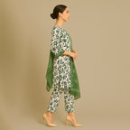 White & Green floral set 7