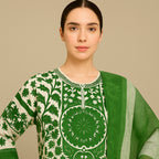 White & Green floral set 3