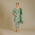 White & Green floral set 7