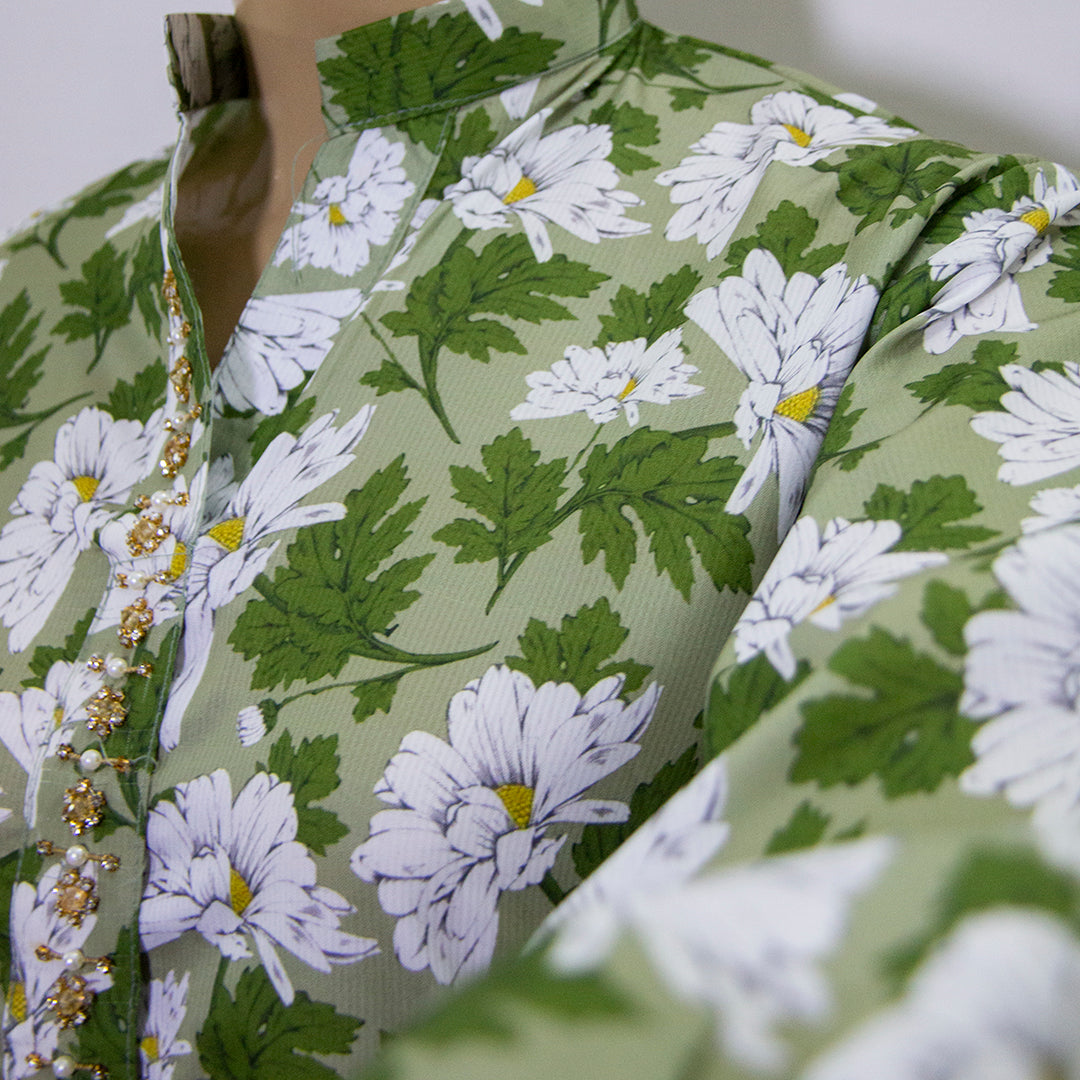 Green floral design-4