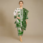 White & Green floral set 6