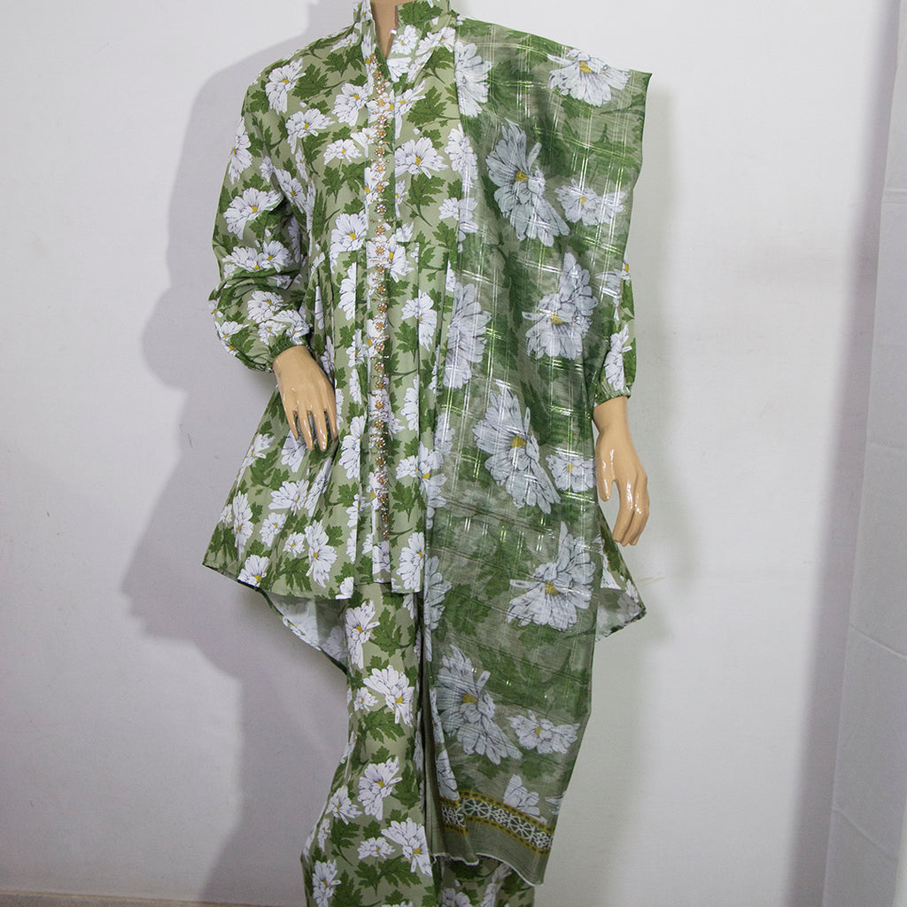 Green floral design-4