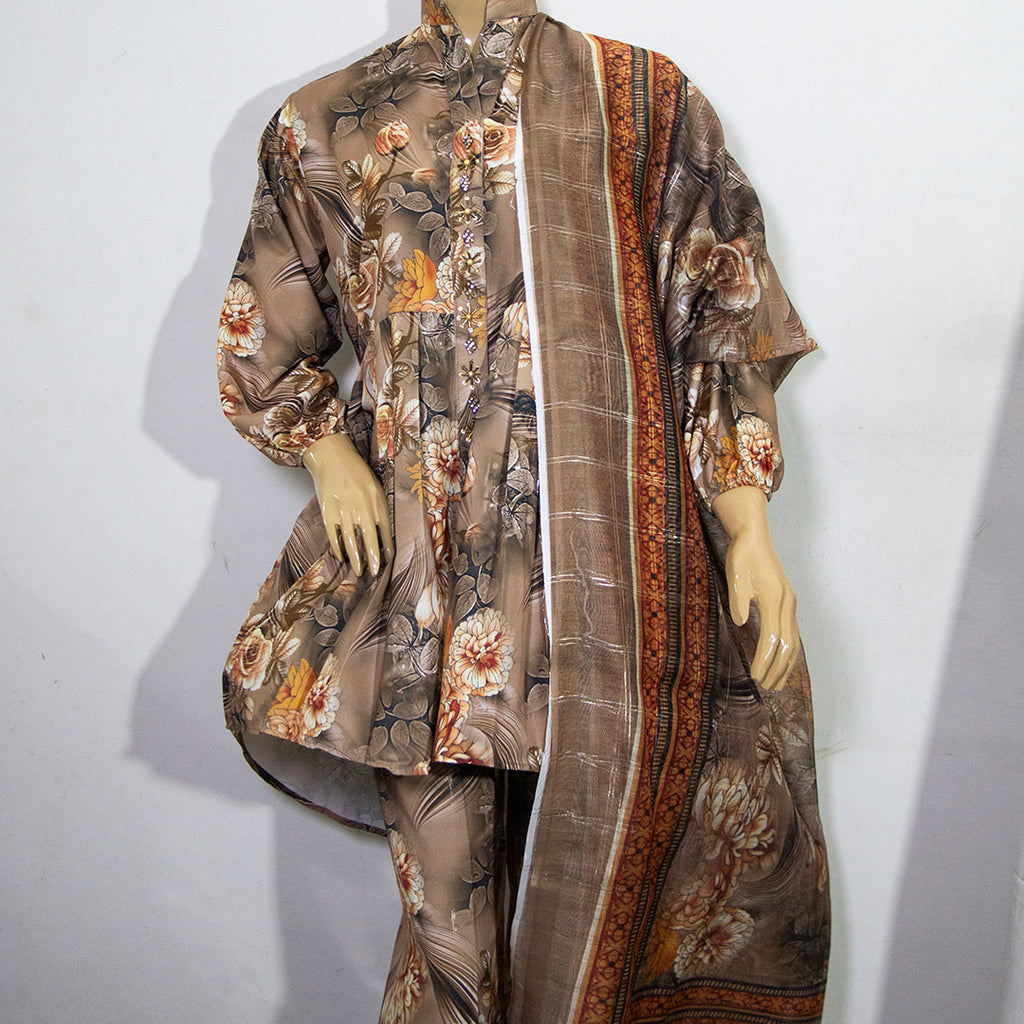 Brown floral design-5