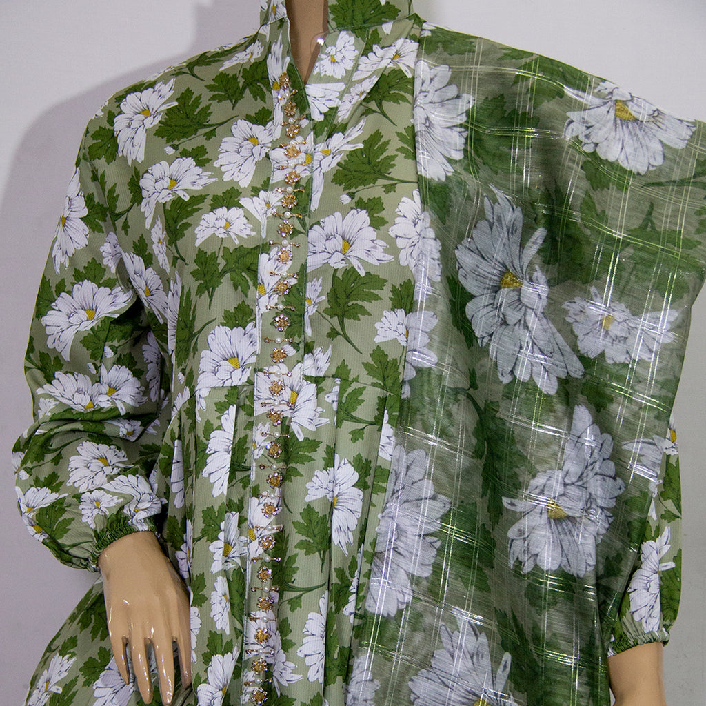 Green floral design-4