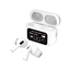 A9 Pro white wireless earbuds with LED display charging case and ANC controls
