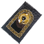 Black foam prayer mat 80x120cm with golden Islamic design