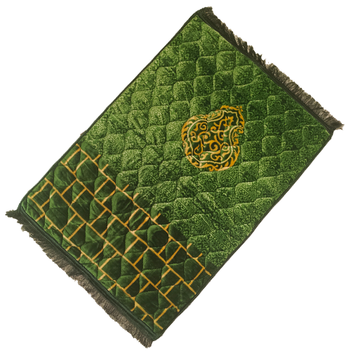 Green quilted foam prayer mat 80x120cm with padded design