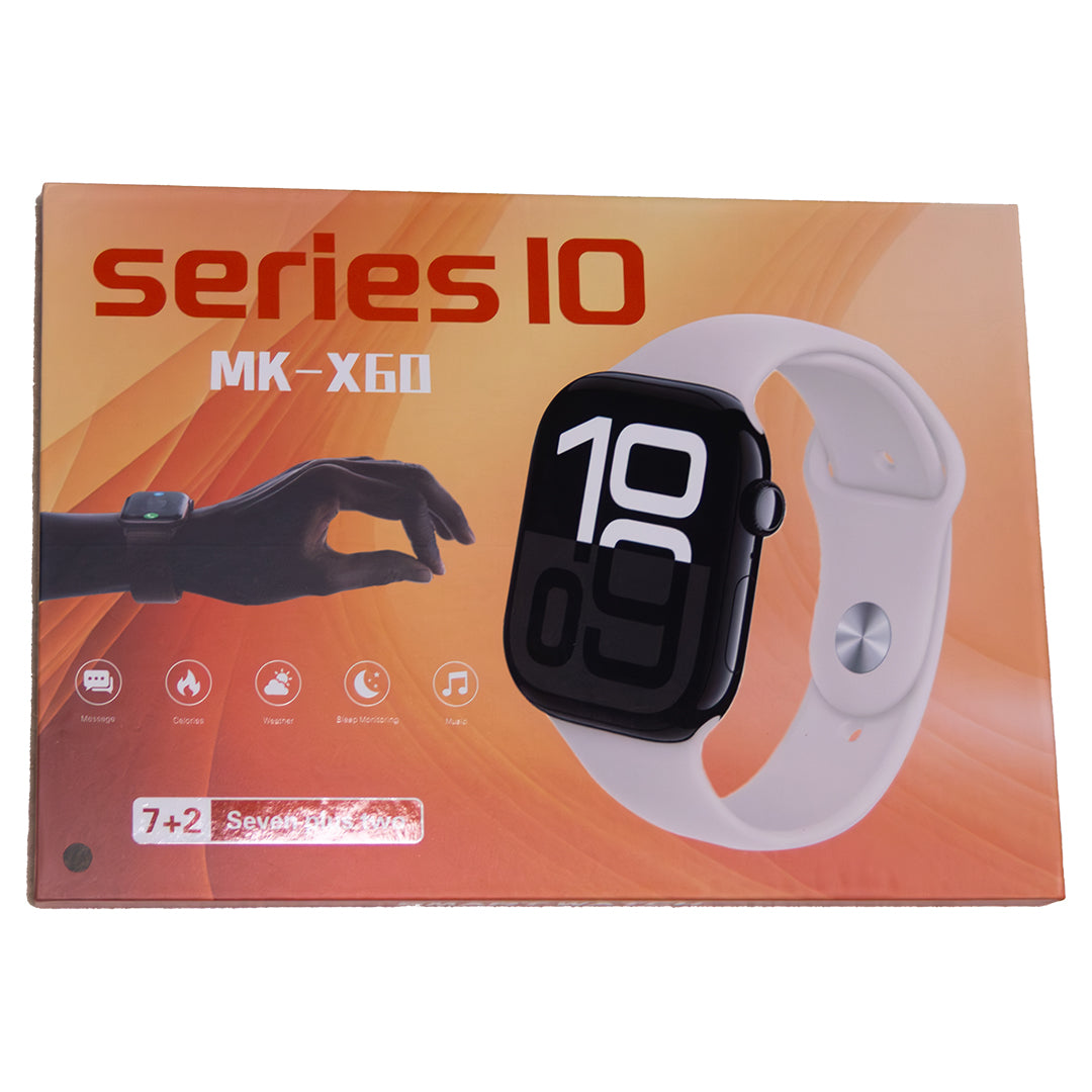 Series 10 MK-X60 smart watch retail box with white strap Main image