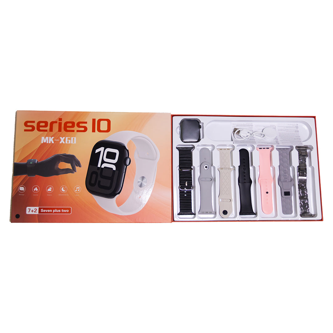 10 Series smartwatch gift box with 7 interchangeable straps MK-X60