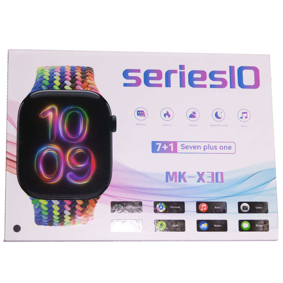 Series 10 MK-X30 smart watch box with colourful braided strap Main image