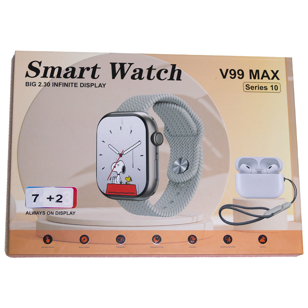 V99 Max Series 10 smart watch 7+2 combo box with earbuds