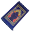 Royal blue Islamic prayer mat 70x110cm with floral arch design